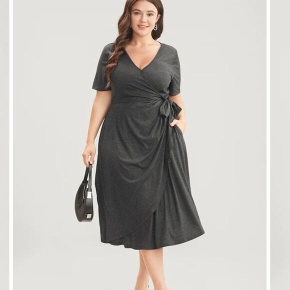 NWT BloomChic gray wrap dress 14/XL - Picture 1 of 11